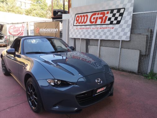 Terminale di scarico omologato Supersprint + molle Eibach Pro Kit montate su Mazda Mx5 1.5 nd