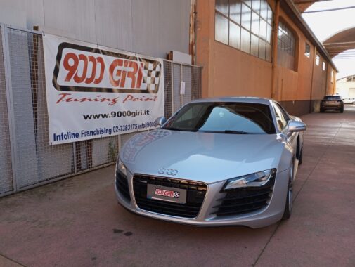 Audi R8 4.2 V8 pulizia interna motore e condotto di aspirazione con idrogeno + pastiglie sportive Ebc mescola gialla